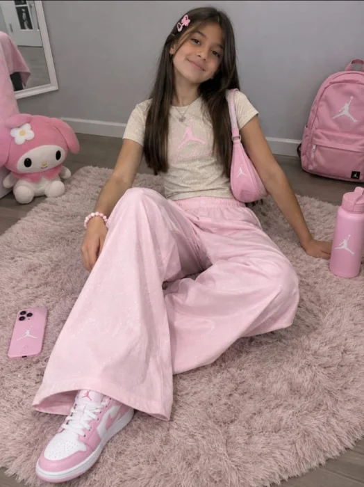 Conjunto Jordan Lycra con Glitter Pupera y Pantalón Palazo