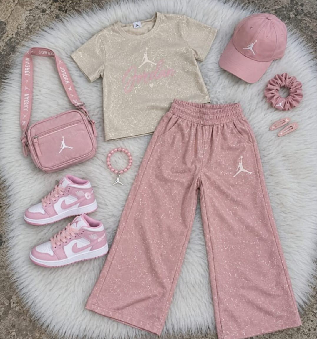 Conjunto Jordan Lycra con Glitter Pupera y Pantalón Palazo - Imagen 3
