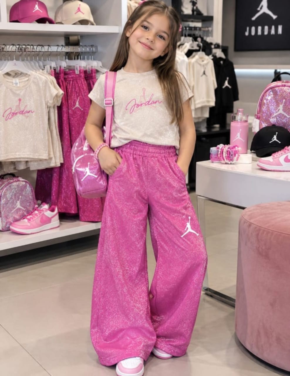 Conjunto Jordan Lycra con Glitter Pupera y Pantalón Palazo - Imagen 6