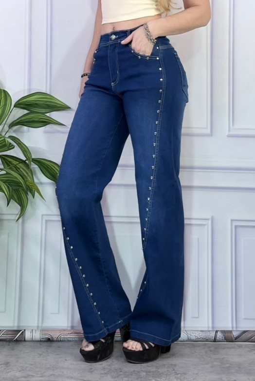 Jeans Wideg con Tachas ( Elastizado ) - Imagen 2