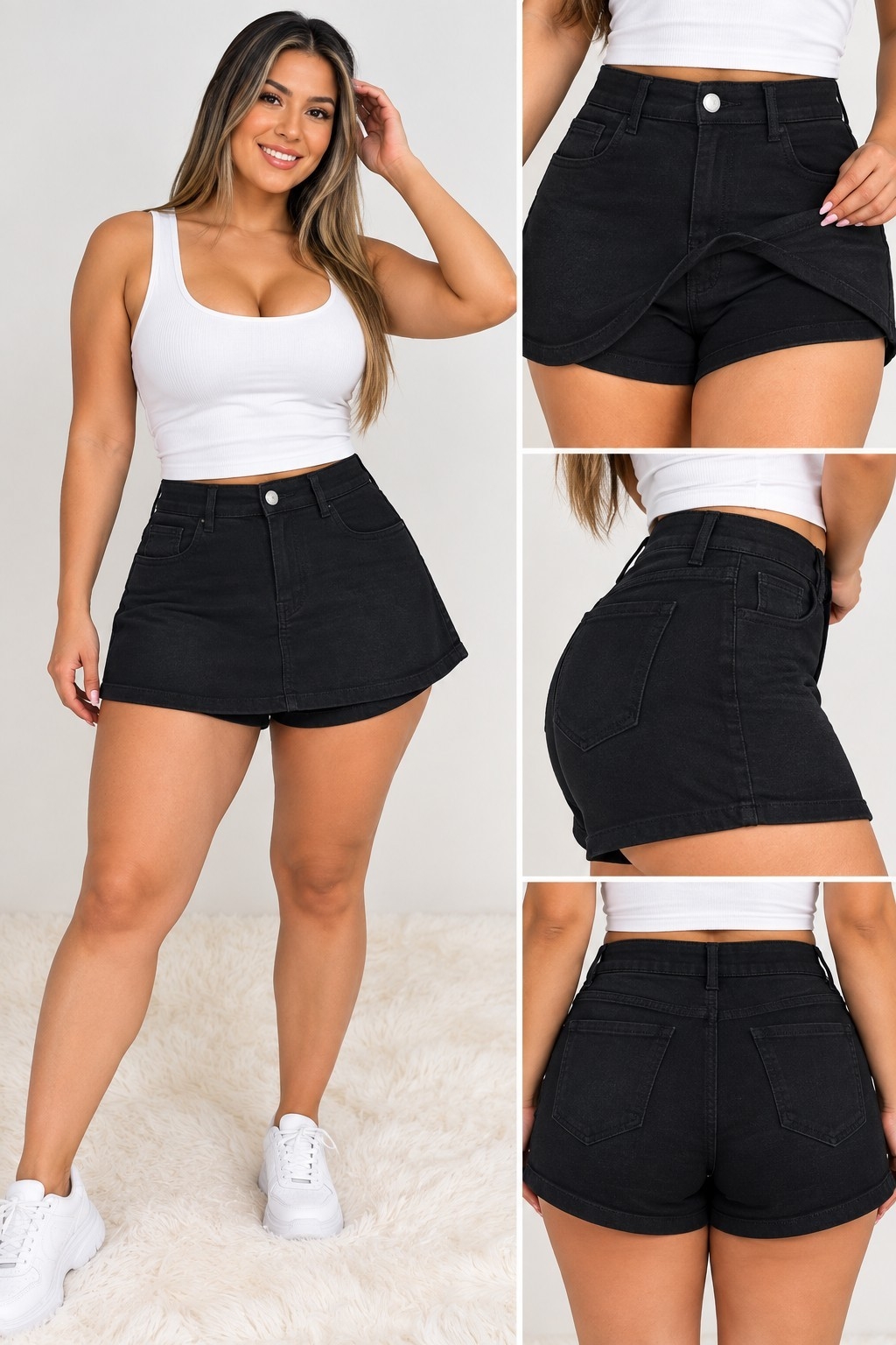 Short Pollera Jeans Elastisado Excelente Calidad  Talles 38al48 - Imagen 2
