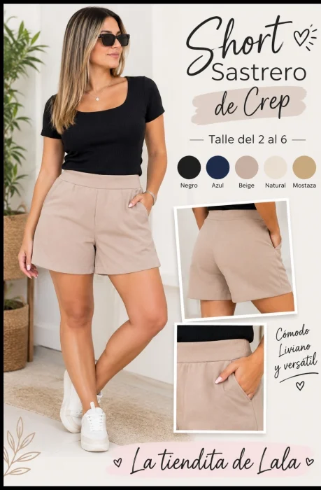 Shorts Sastrero de Crep 2 al 6