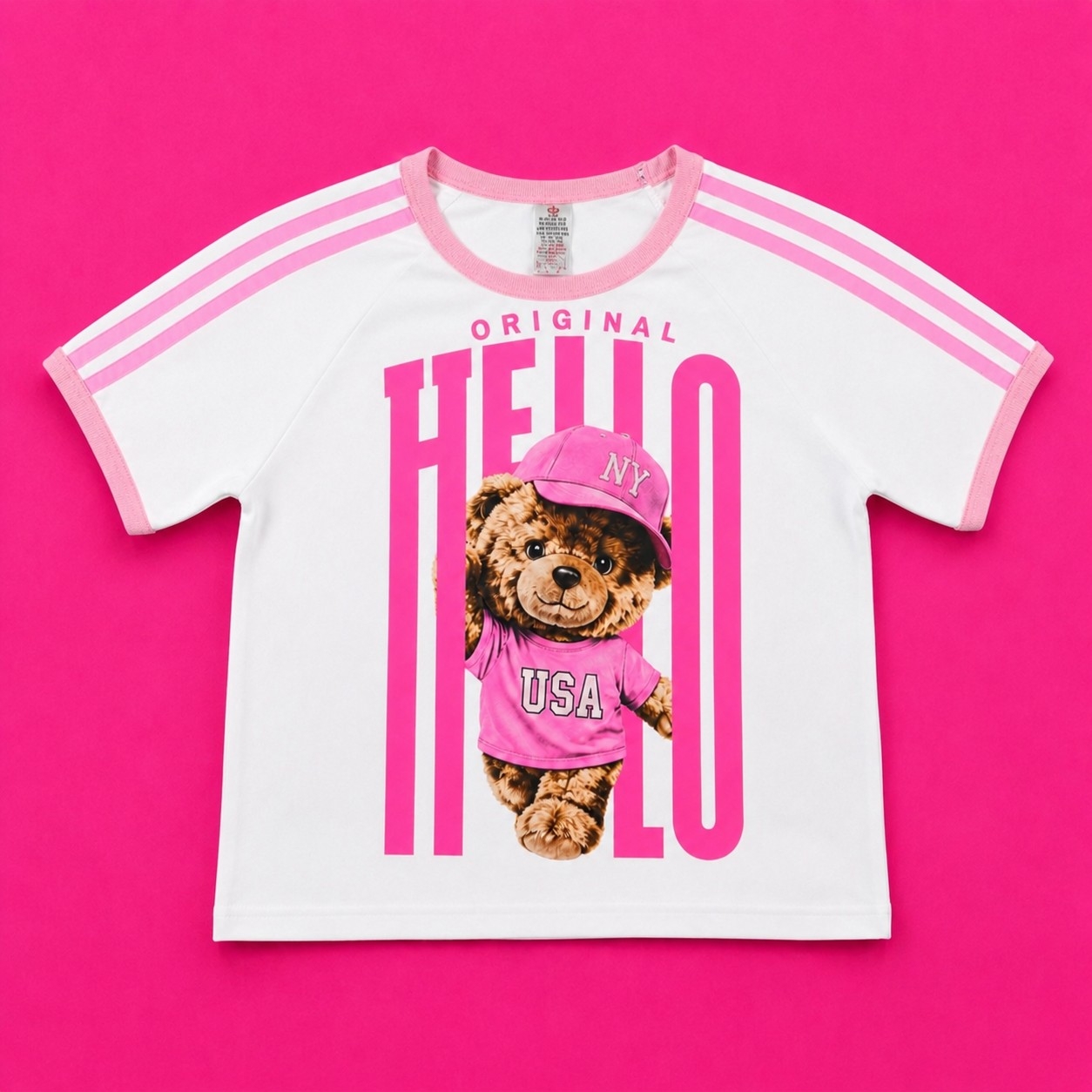 Reme Corta #ositohello Algodon Peinado con Ribb Rosa - Imagen 2