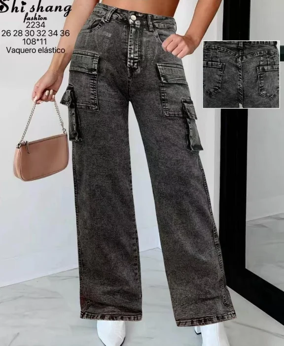 Pantalón Jeans Cargo  Importado