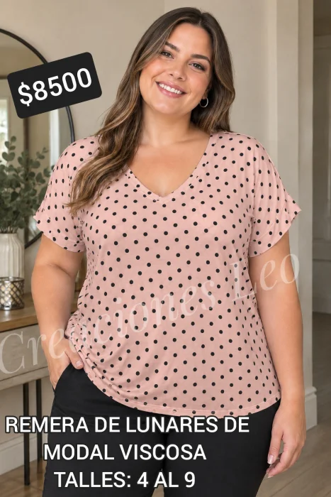 Remera Lunares de Modal Viscosa!!