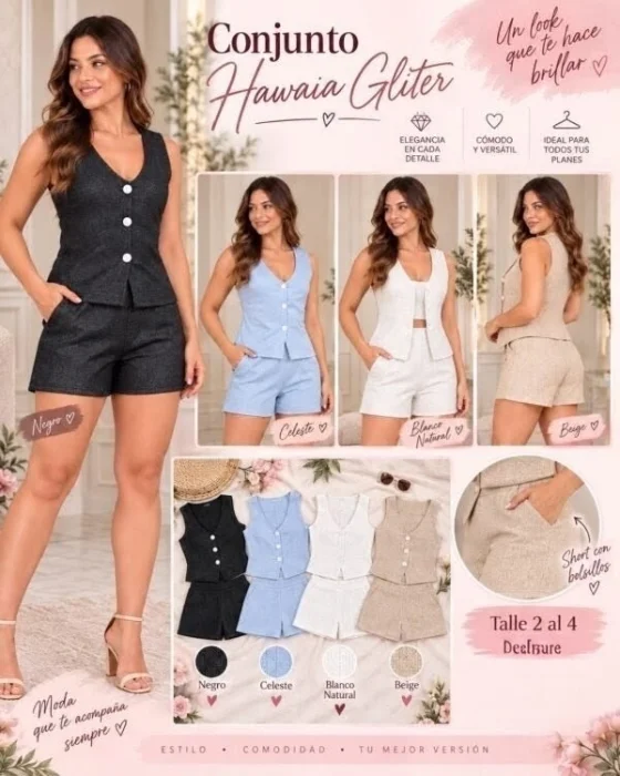 Conjunto Hawaiana Gliter