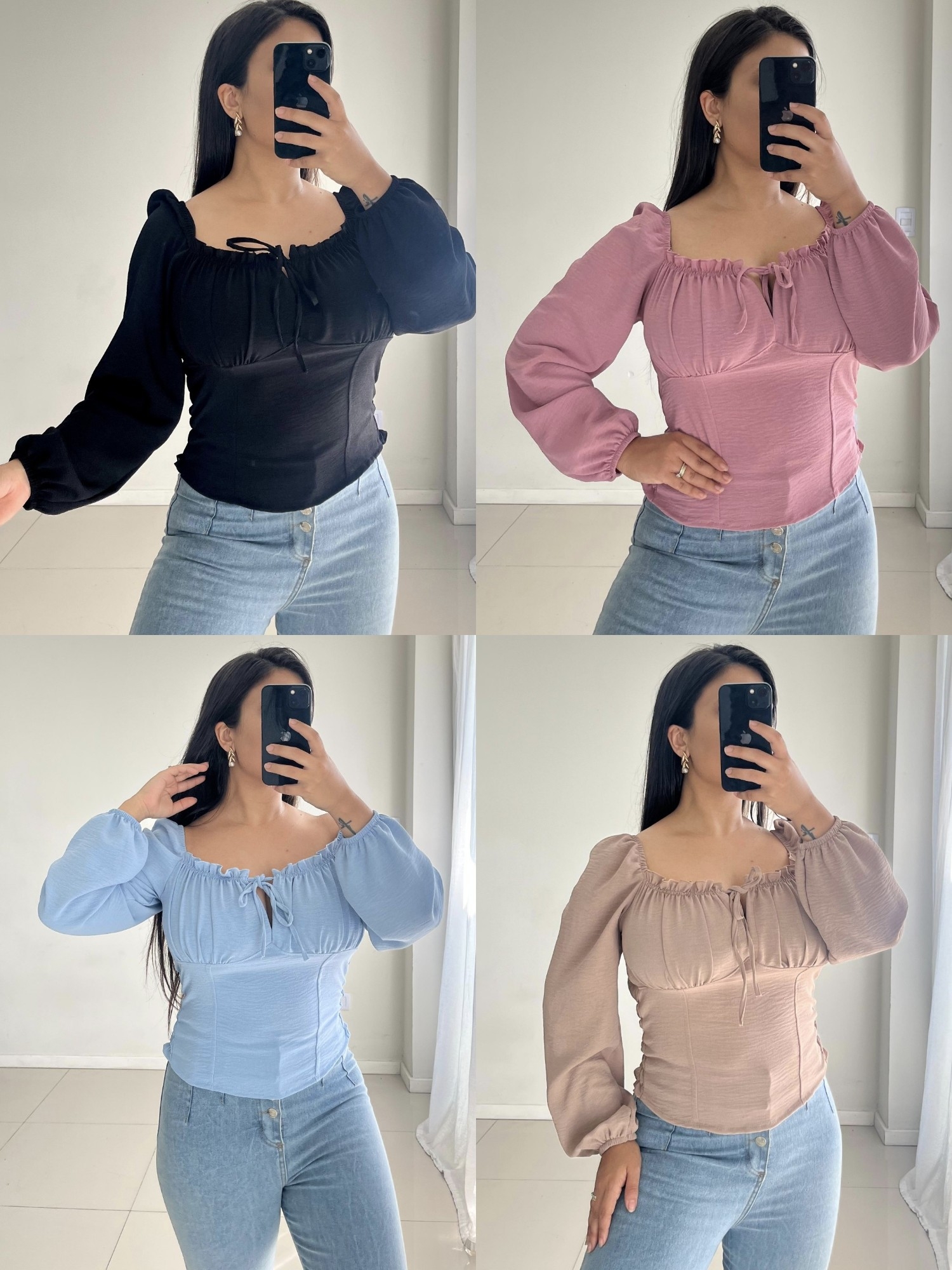 Blusa Manga Larga C/frunce - Imagen 2
