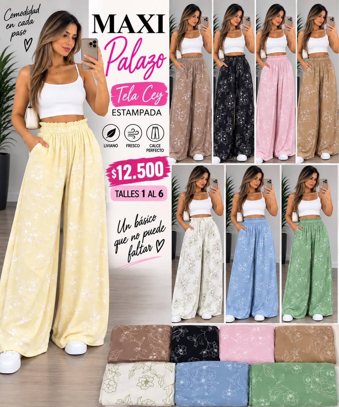 Maxi Palazzo Estampados y Lisos Cey - Imagen 2