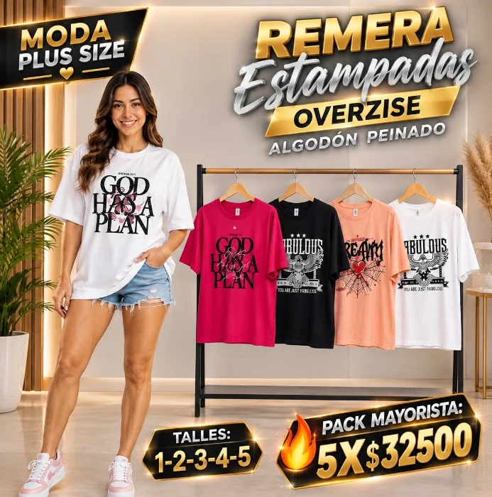 Remera Dama Overzise Algodón Peinado