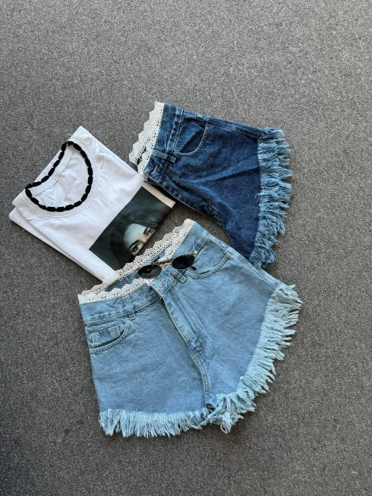 Shorts Jeans Encaje