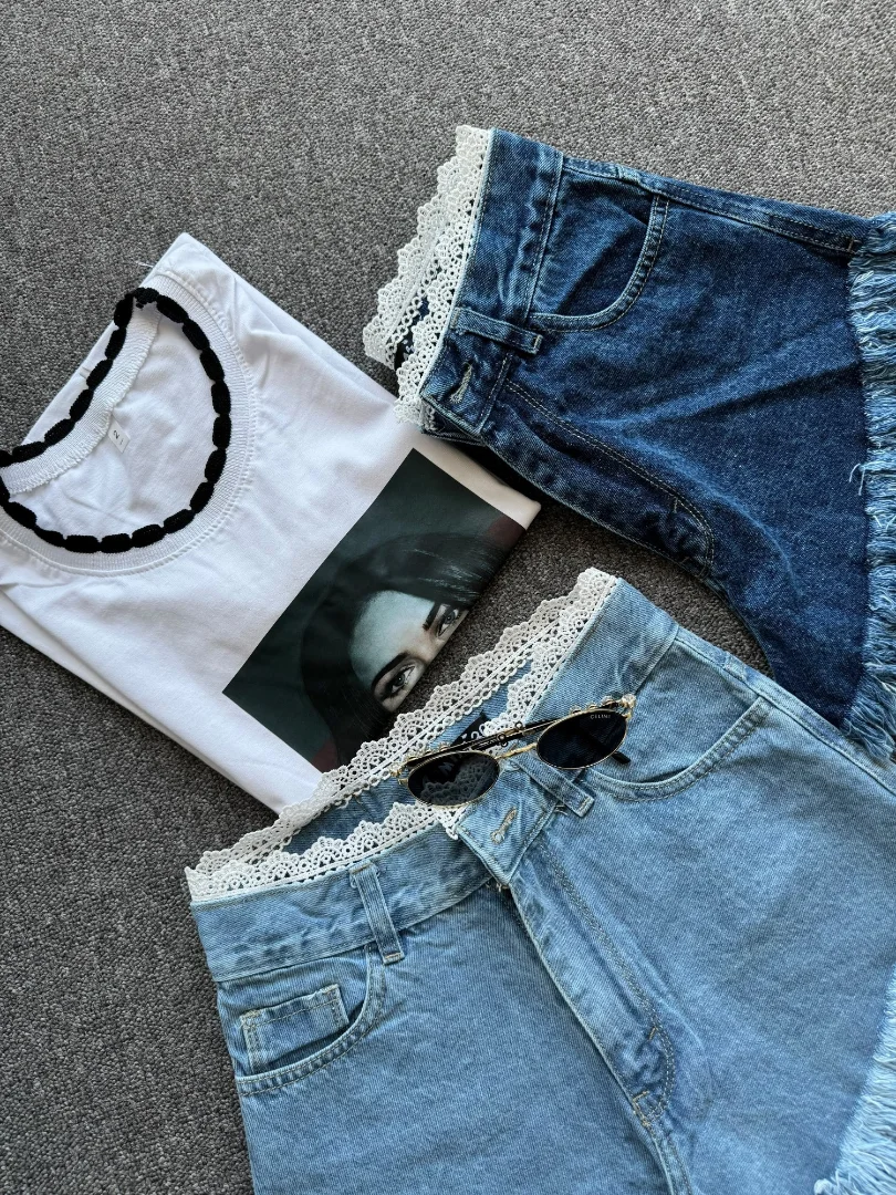 Shorts Jeans Encaje - Imagen 3