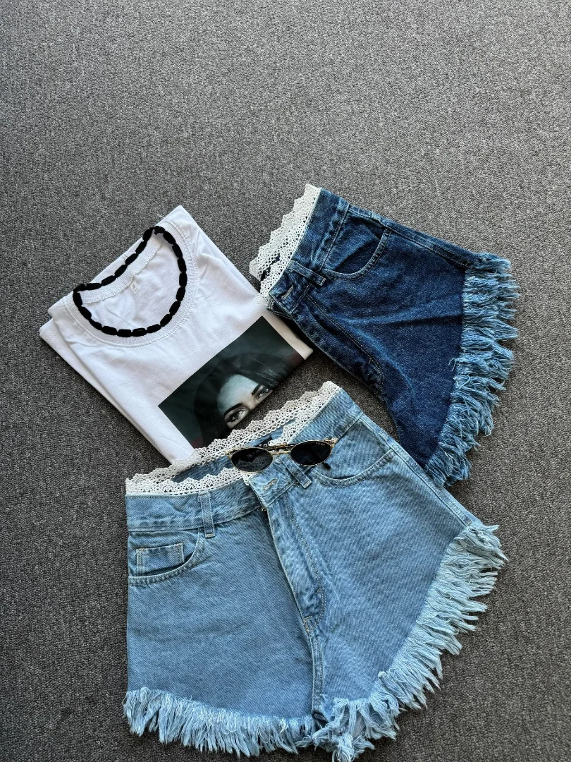 Shorts Jeans Encaje - Imagen 4
