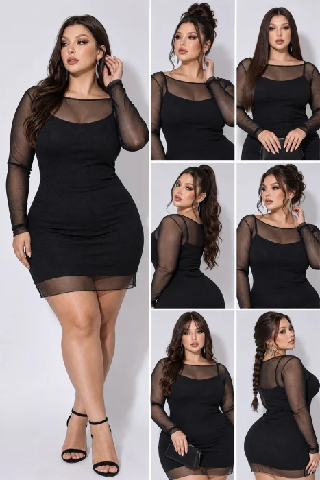 Vestido Tul Noche Completo