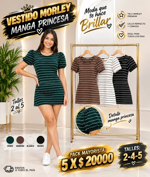 Vestido Morley Modelo Manga Princesa