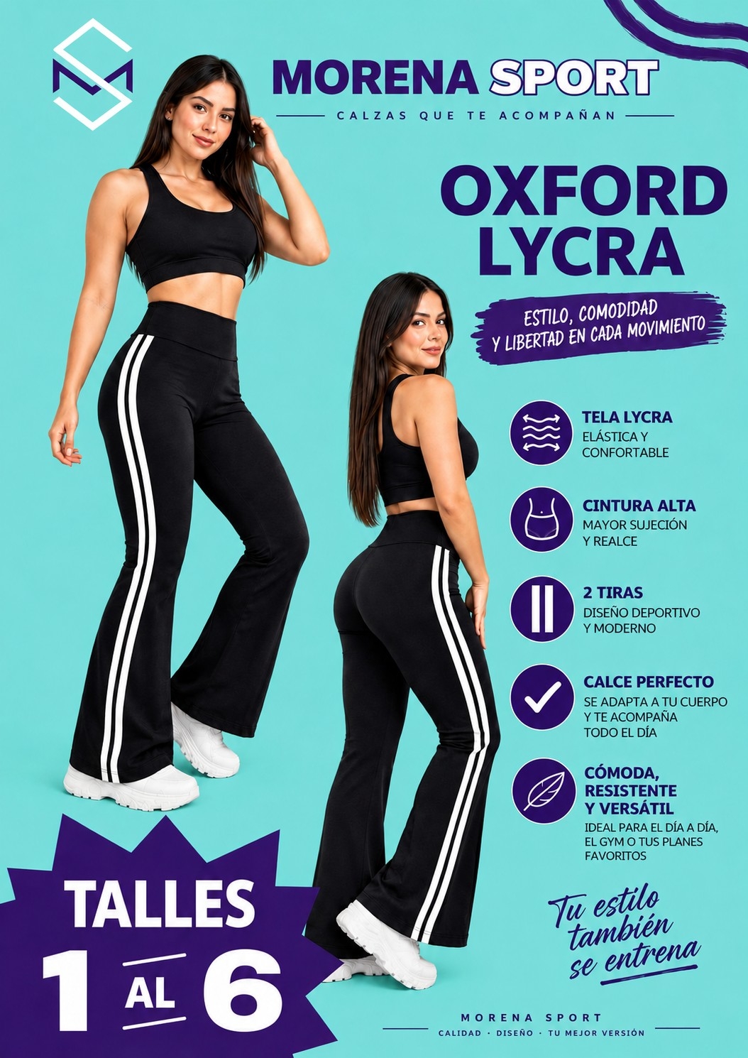 Oxford Lycra Tiras Combinas - Imagen 2