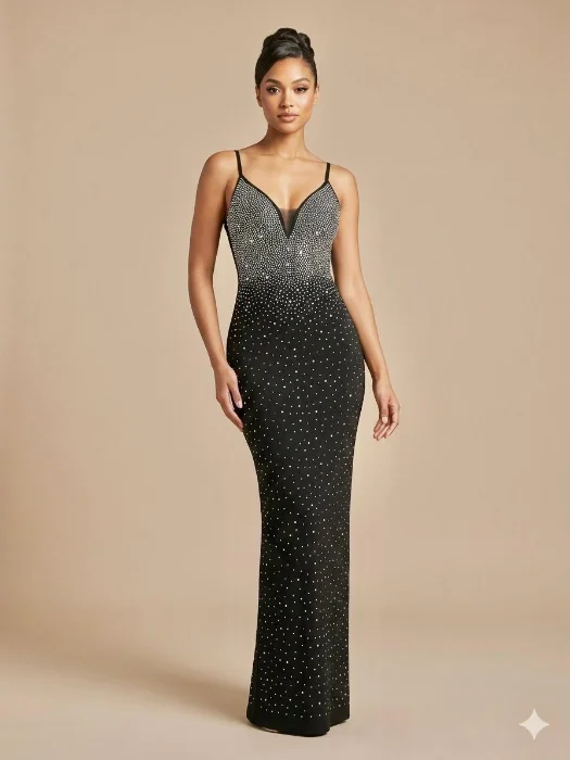 Vestido Lycra con Strass Importado