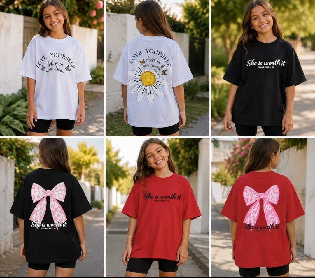 Remera Nena Overzise Algodón Peinado - Imagen 2