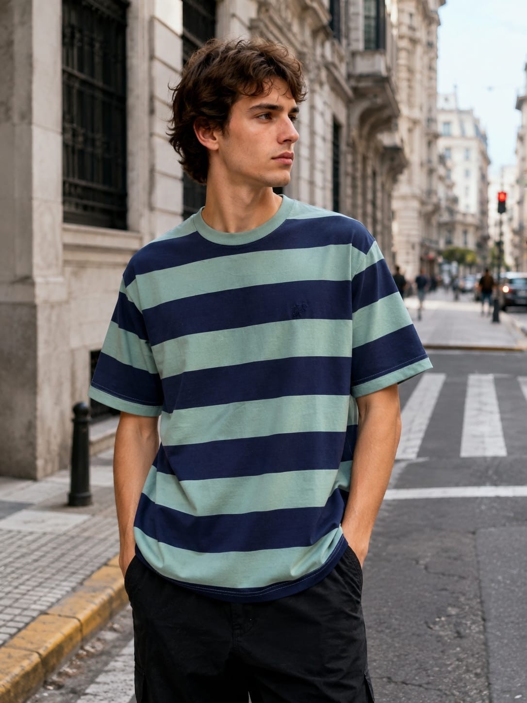 Remeras Semi Overzide Rayadas Estampado - Imagen 2