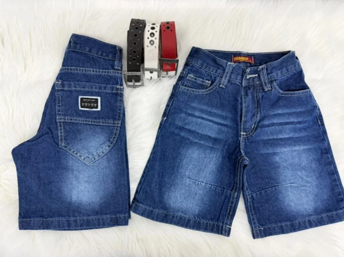 Bermuda Baggy Mom Azul