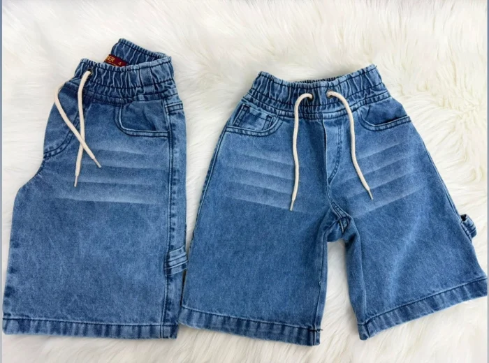 Bermuda Baggy Mom Azul