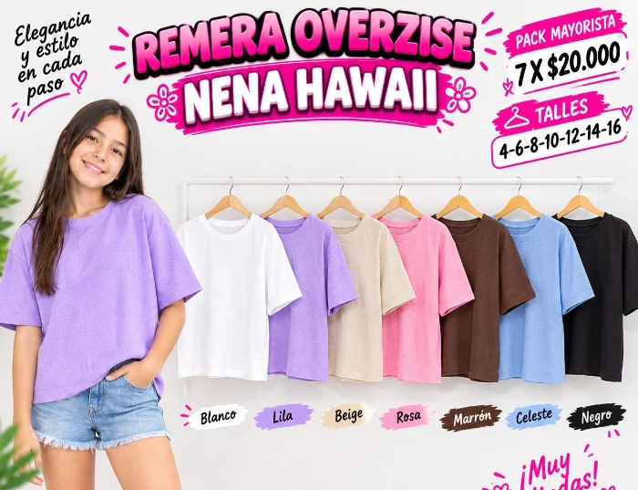 Remera Nena Hawaii