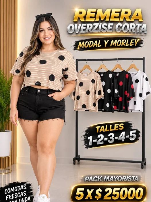 Remera Overzise Corta Modal y Morley