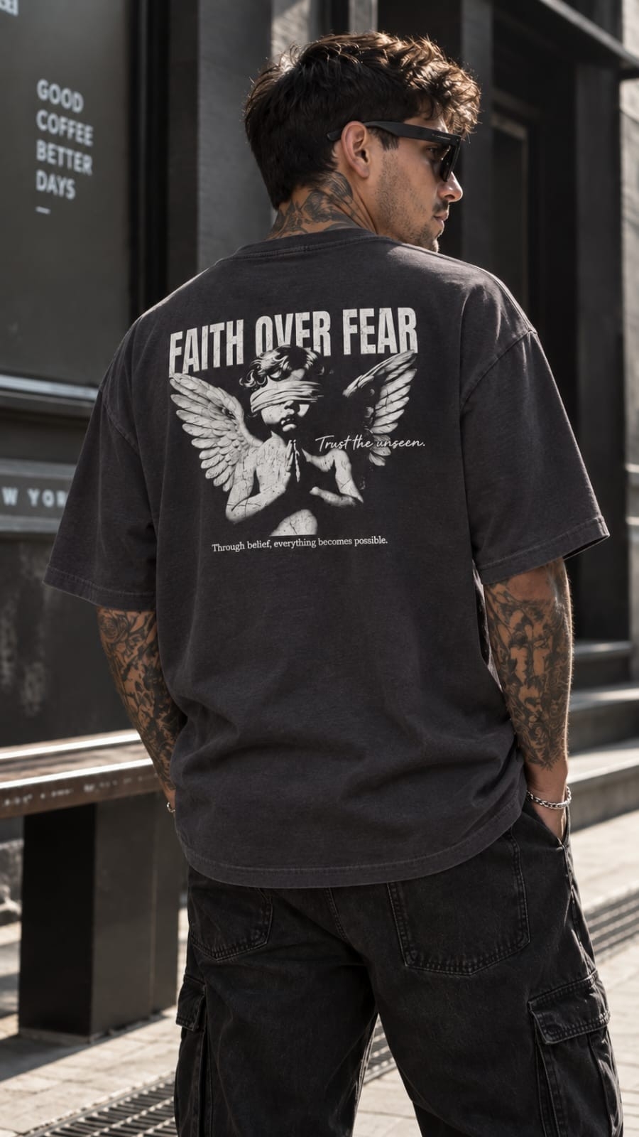Remera Andoni Oversize Faith Over Fear - Imagen 2