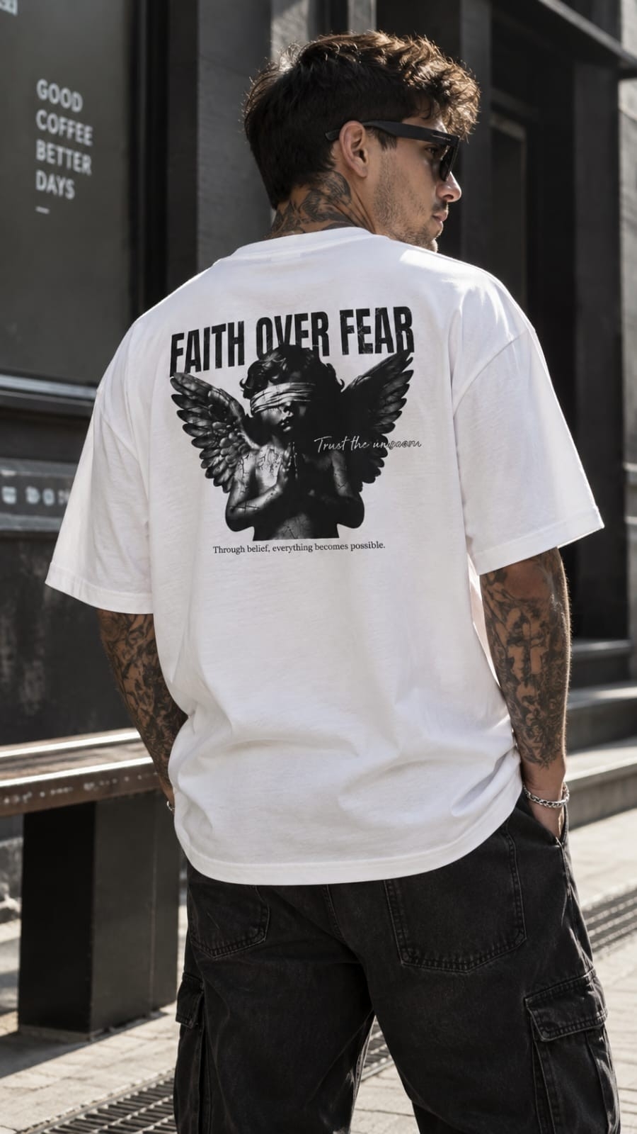 Remera Andoni Oversize Faith Over Fear - Imagen 3