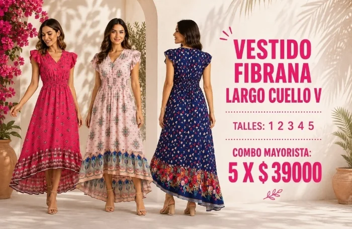 Vestidos Fibrana Larga Fardo de 100 Prendas $ 5000 C/