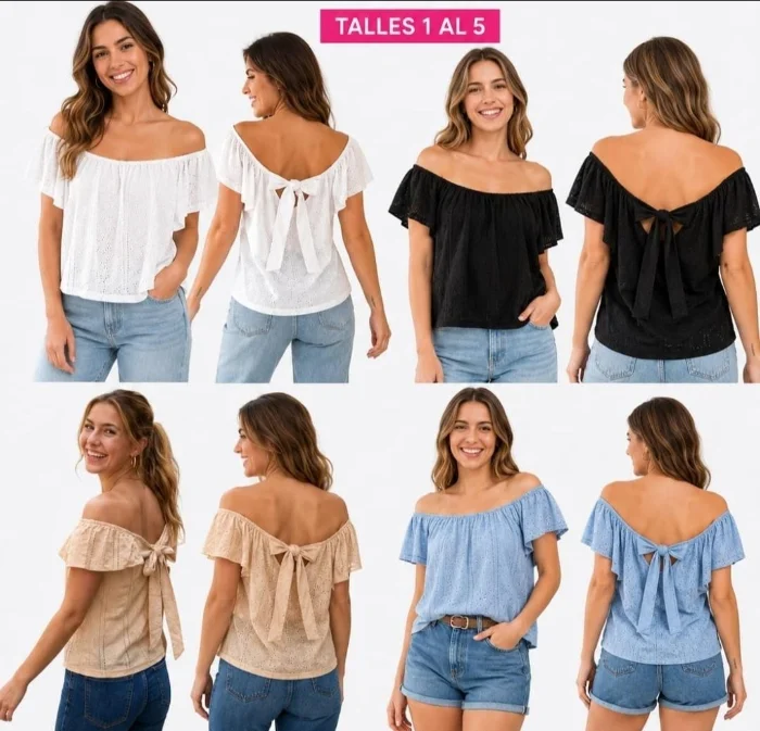 Blusa Broderie con Lazo