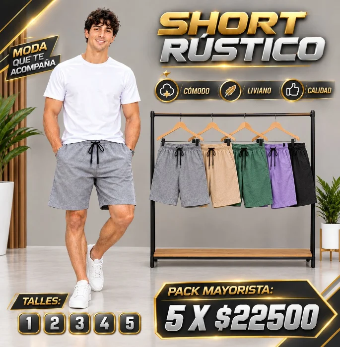 Shorts Rústico Cardado