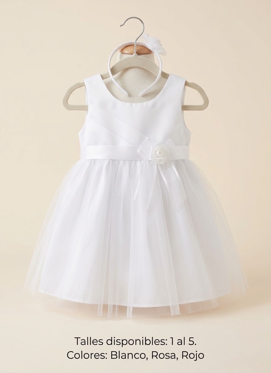 Vestido de Fiesta Infantil con Vincha Incluida - Imagen 3