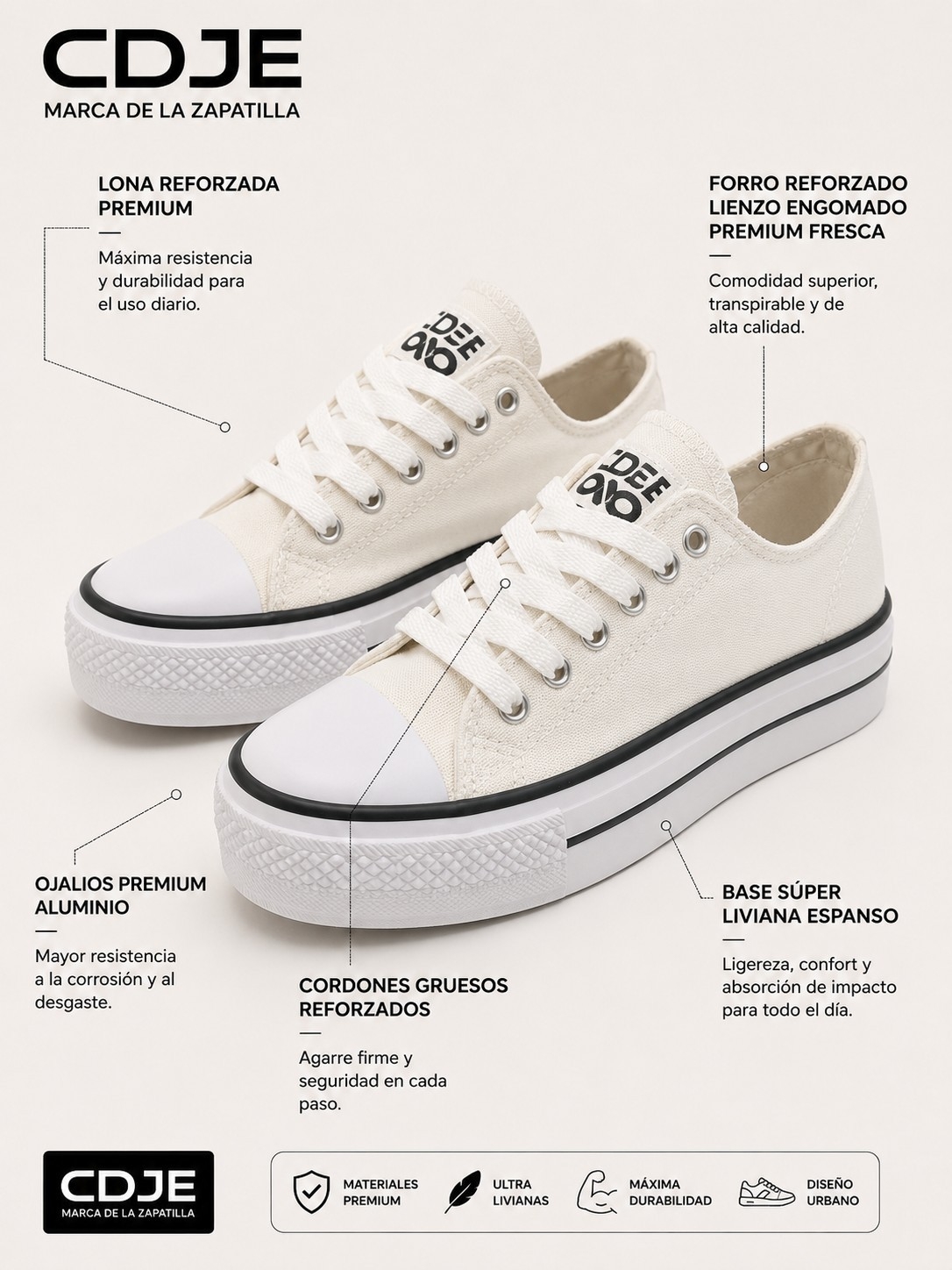 Zapatillas de Lona Reforzada - Imagen 3