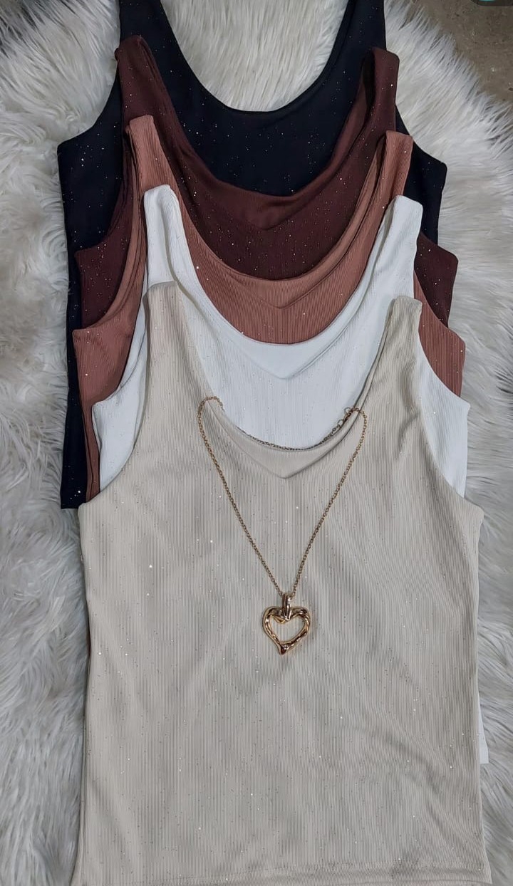 Musculosa V con Brillo - Imagen 2