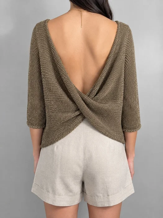 Sweater Nudo con Brillo
