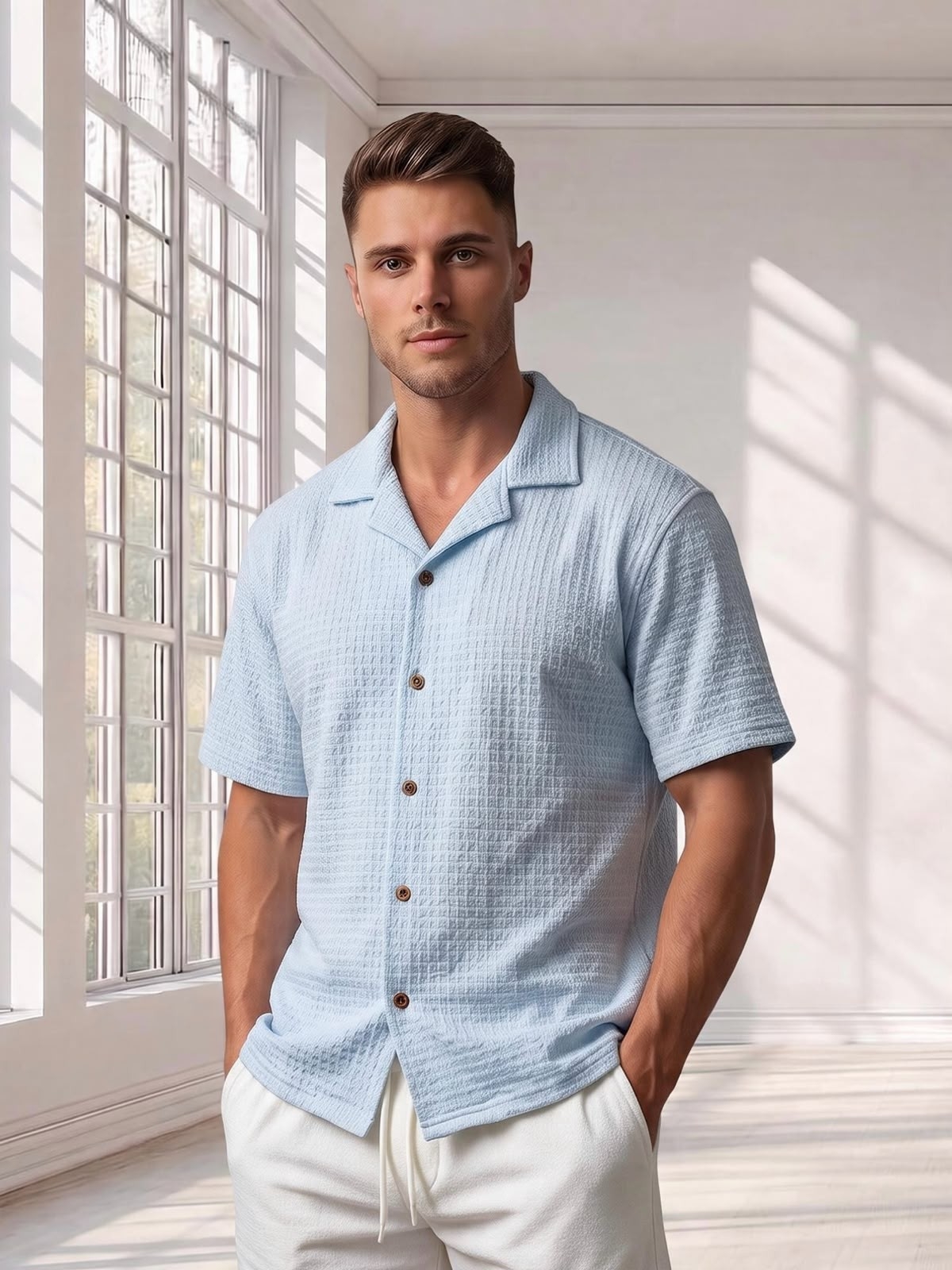 Camisa Bruselas Cuello Cubano - Imagen 3