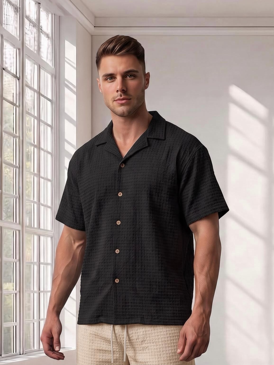 Camisa Bruselas Cuello Cubano - Imagen 4