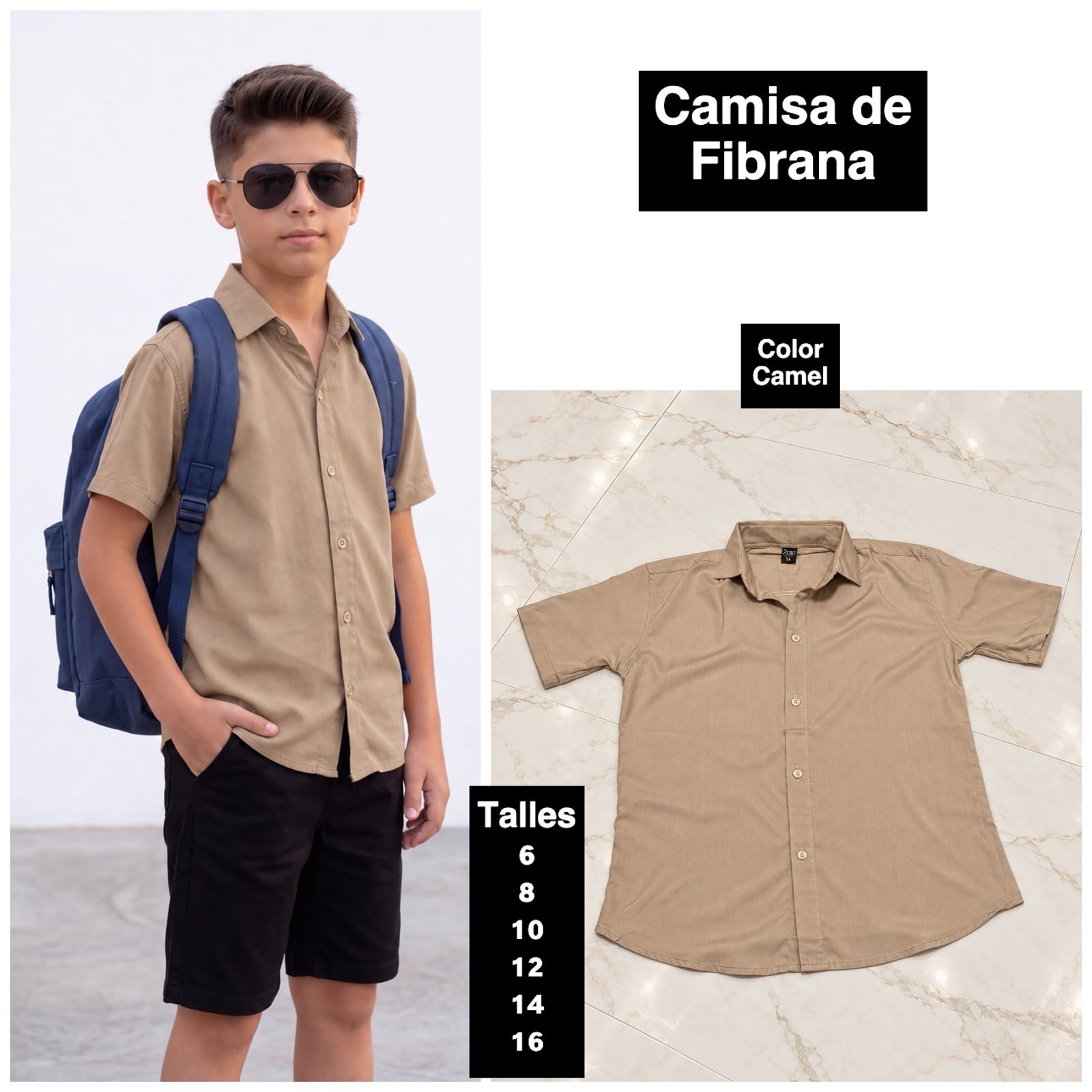 Camisa de Niño de Tela Fibrana Premium - Imagen 3