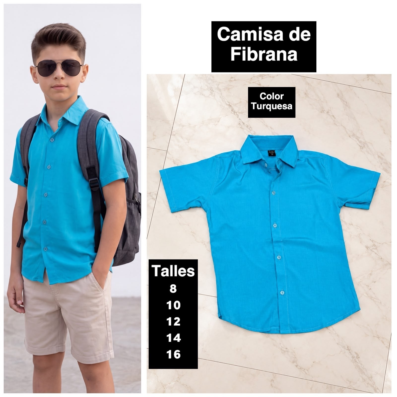 Camisa de Niño de Tela Fibrana Premium - Imagen 5