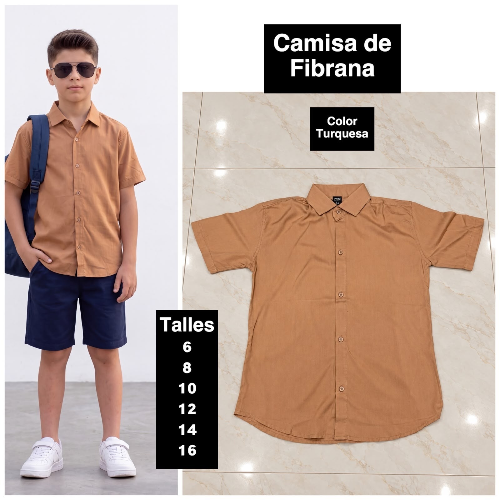 Camisa de Niño de Tela Fibrana Premium - Imagen 6