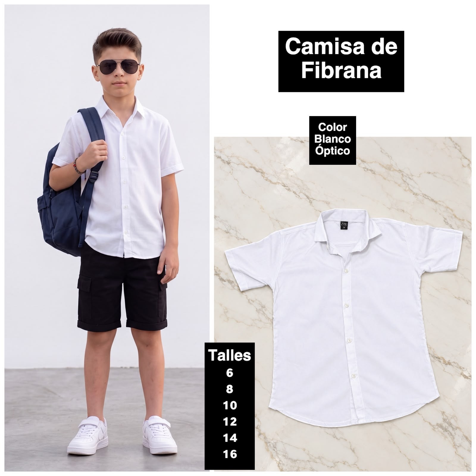 Camisa de Niño de Tela Fibrana Premium - Imagen 3