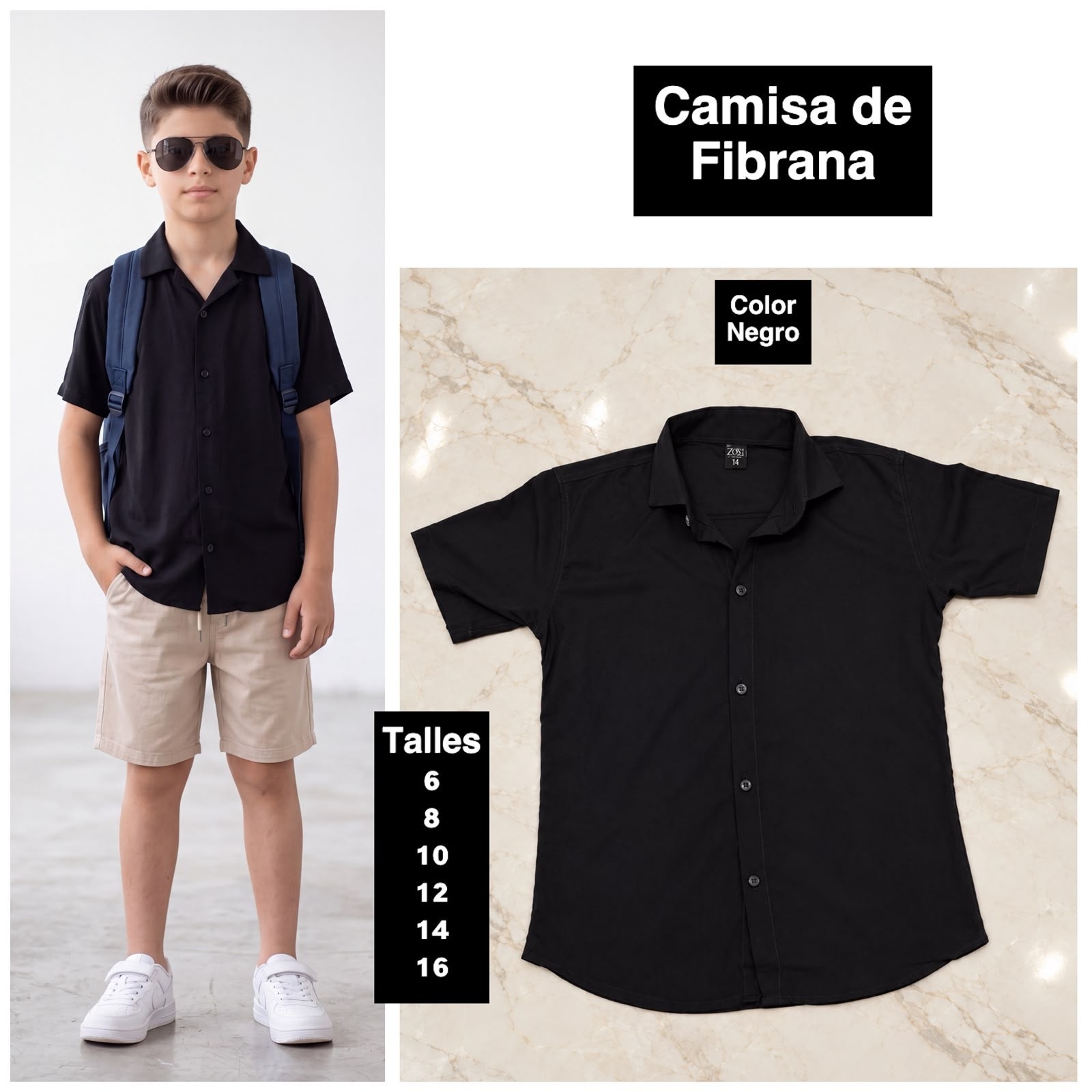 Camisa de Niño de Tela Fibrana Premium - Imagen 2