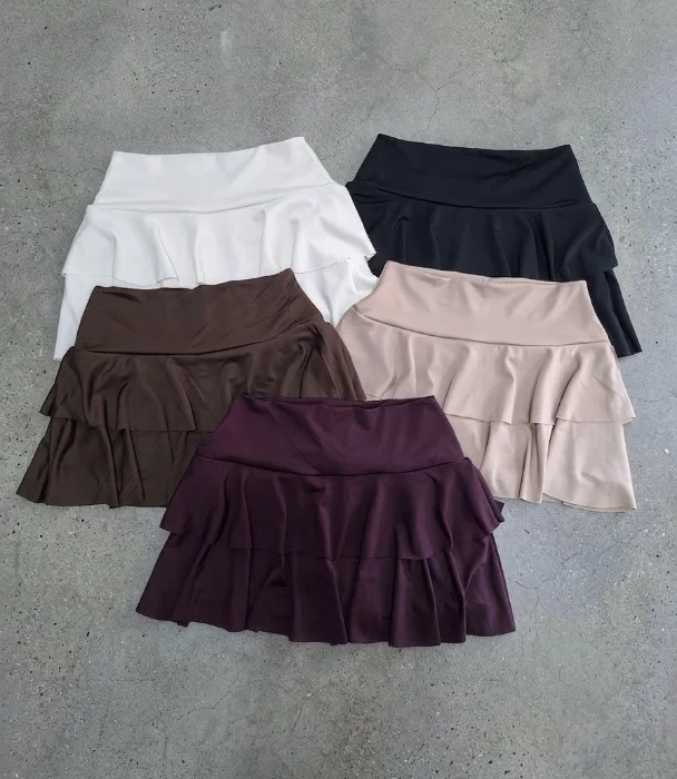 Short Pollera Volados Microfibra Lilith Volados