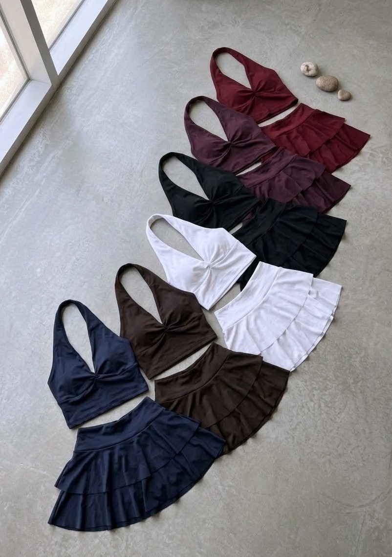 Short Pollera Volados Microfibra Lilith Volados - Imagen 3