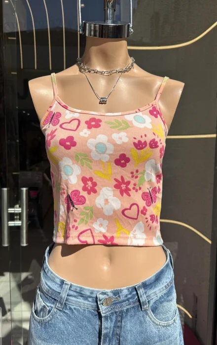 Musculosa Bretel Flores