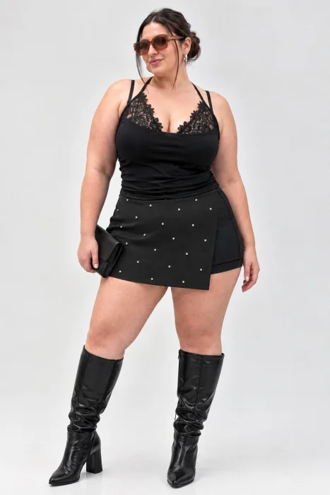 Short Pollera con Tachas