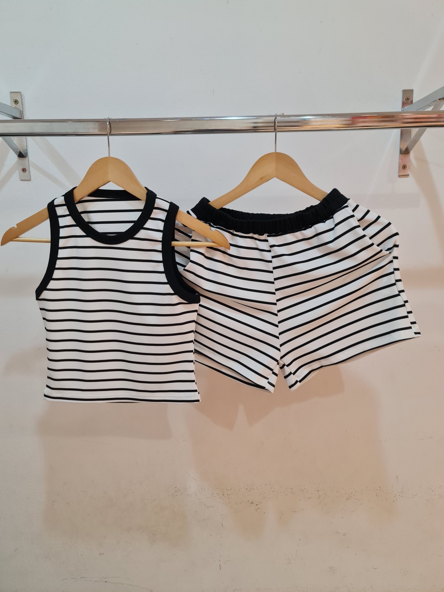 351-conjunto Rayado (musculosa + Shorts) -morley Rallado - Imagen 2