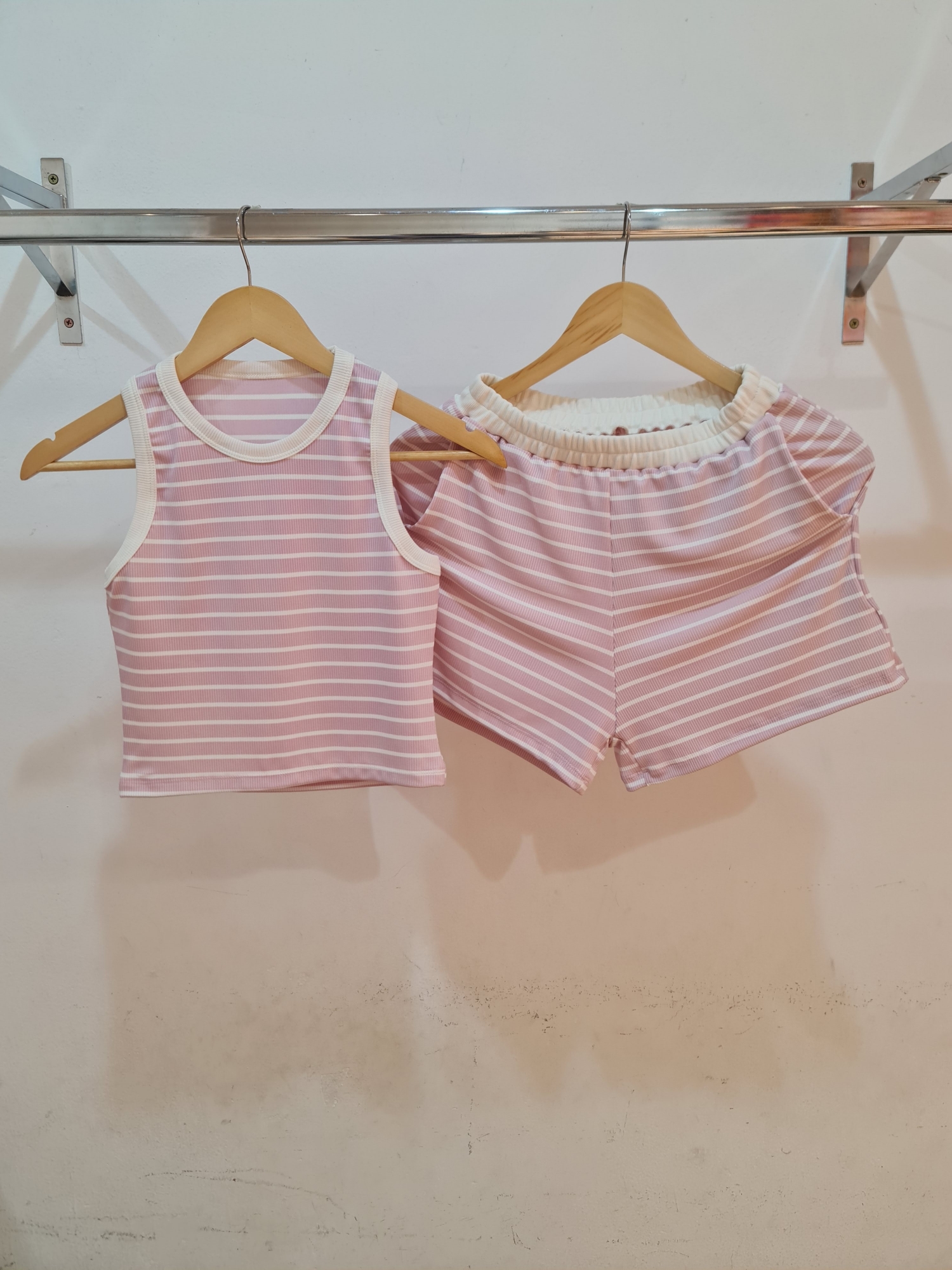 351-conjunto Rayado (musculosa + Shorts) -morley Rallado - Imagen 3