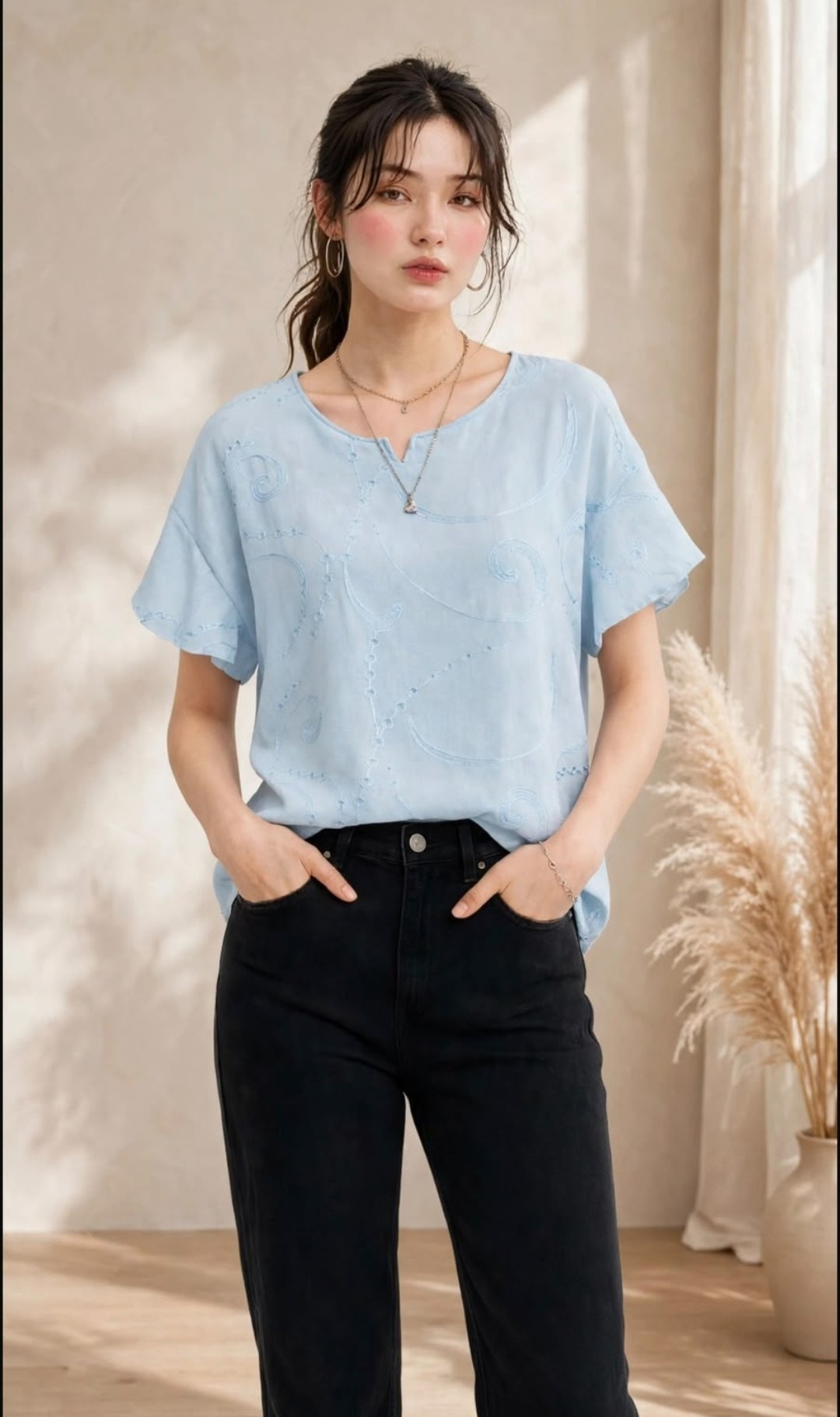 Blusa de Lino Bordados - Imagen 3