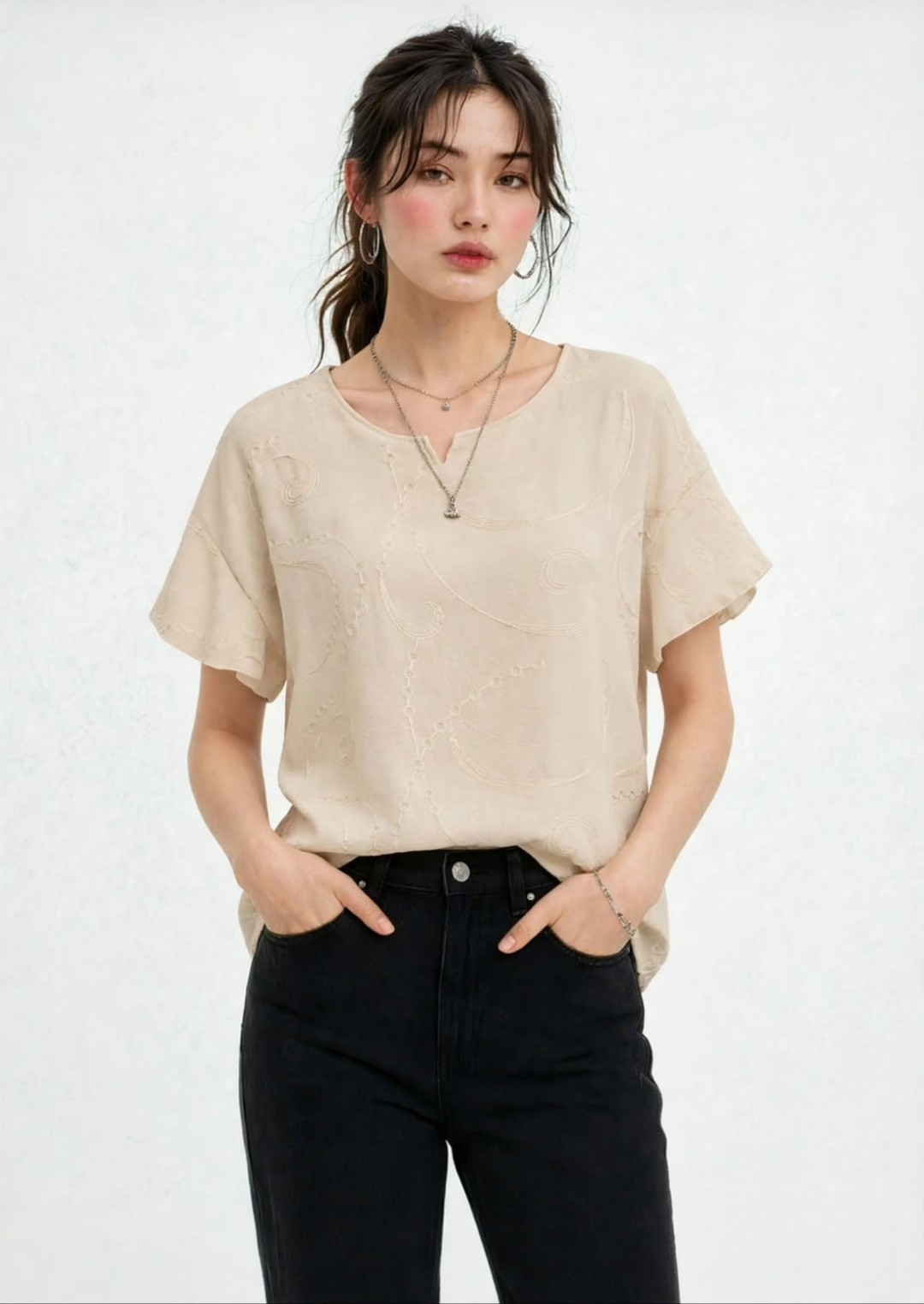 Blusa de Lino Bordados - Imagen 4